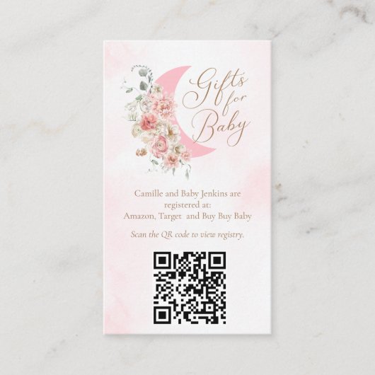 Over the Moon Baby Gift QR Kaart (Voorkant)