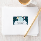 Over the Moon Baby shower Adreslabel Etiket (Insitu)