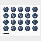 Over the Moon | Baby shower Classic Round Sticker (Feuille)