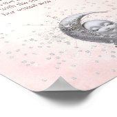 Over the Moon Baby shower Hoe groot is mama's buik Poster (Hoek)