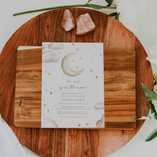 Over the Moon Baby Shower Invitation