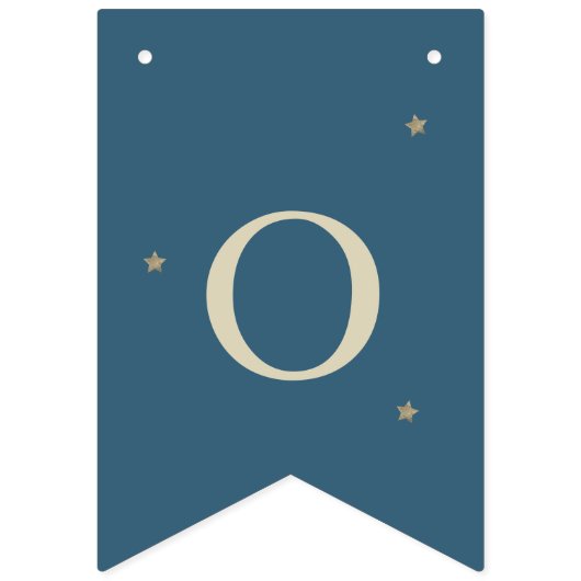 Over the Moon Baby shower Navy Blue Bunting Flags Vlaggetjes (Tweede vlag)