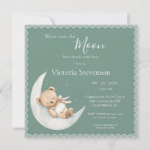Over the Moon Beer Green Baby shower (Voorkant)