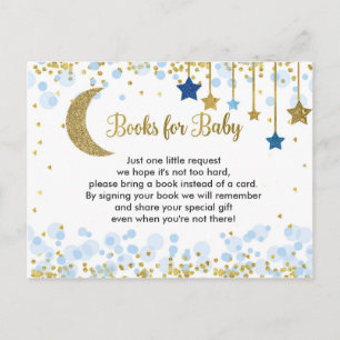 Over the Moon Blue Baby shower Boeken voor Baby Briefkaart