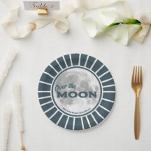 Over. the Moon Blue Baby shower Custom