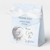 Over The Moon Blue Boy Baby shower Tent Favor Box Bedankdoosjes (Voorkant Zijde)