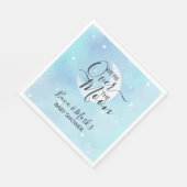 Over the Moon Blue Dank u Baby shower servetten (Hoek)