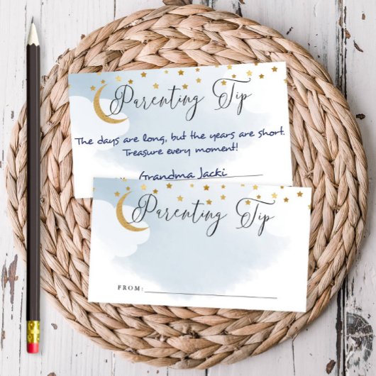Over the Moon Blue Ouderschap Tip Jar Advies Kaart