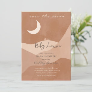 Over the Moon Boho Baby shower uitnodiging