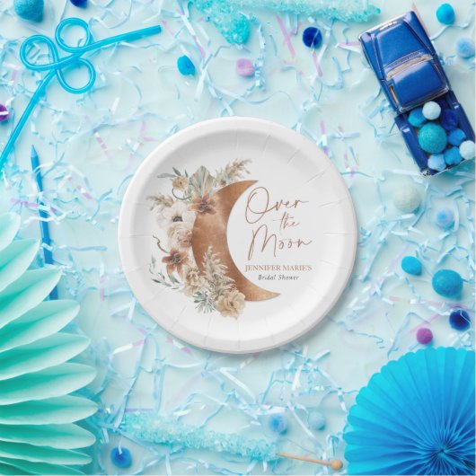 Over the Moon Boho Bruiloftsfeest Papieren Bordje (Feest)