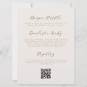 Over the Moon Boho Teddybeer QR Code Baby Shower Kaart (Achterkant)