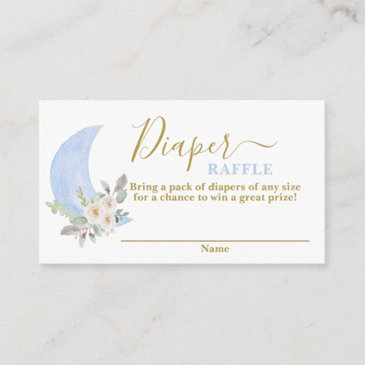 Over the moon Diaper Raffle Kaart (Voorkant)