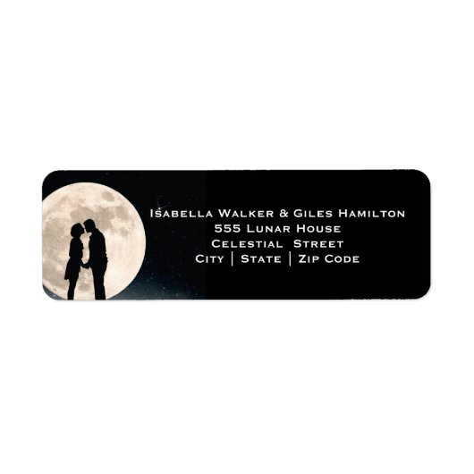 Over the Moon en Sterrennacht bruiloft Etiket (Voorkant)