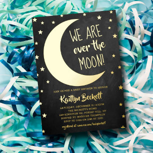 Over The Moon   Faire-part de Baby Shower en vérit