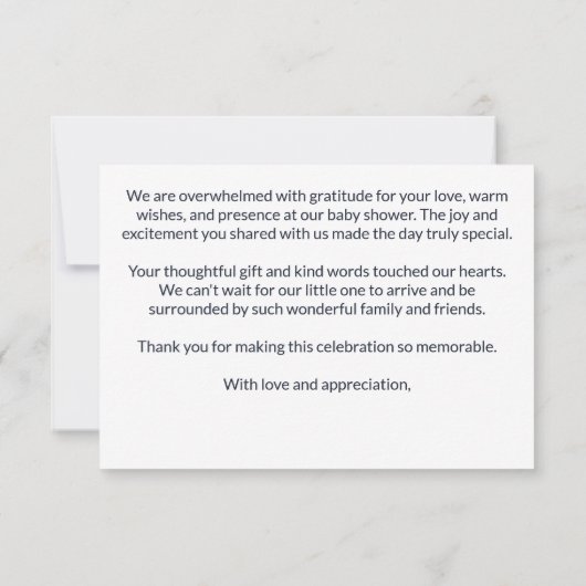 Over the moon galaxy baby shower dank u kaart (Achterkant)