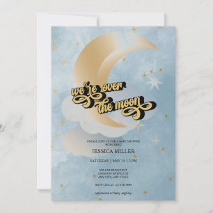 Over the Moon Invitation de Baby Shower Stellair