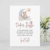 Over the Moon Luier Raffle Game Kaart Teddy Bear (Staand voorkant)