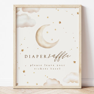 Over the Moon Luiers Raffle Bord Poster