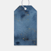 Over the Moon Navy Gold Galaxy Baby shower Cadeaulabel (Achterkant)