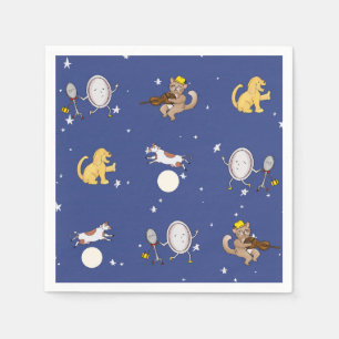 Over the Moon Nursery Rhyme Baby shower Sip-n-see Servet