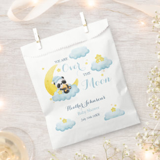 Over The Moon Panda Beer Boy Baby shower Bedankzakje