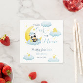 Over The Moon Panda Beer Boy Baby shower Servet (Insitu)