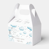Over the Moon Silver Blue Boy Baby shower Bedankdoosjes (Voorkant Zijde)