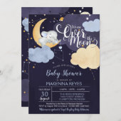 Over the Moon Sleeping Elephant Boy in het Baby sh Kaart (Voorkant / Achterkant)