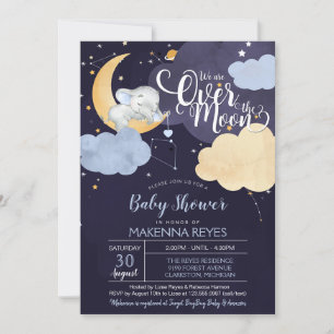 Over the Moon Sleeping Elephant Boy in het Baby sh Kaart