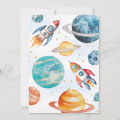 Over the Moon Space Baby shower Invitation Kaart (Achterkant)