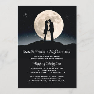 Over the Moon Sterrennacht bruiloft Kaart