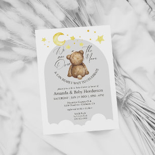 Over The Moon Teddybeer Grijze Babyborrel Kaart