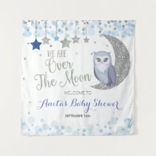 Over the Moon Uil Baby Shower Wandkleed
