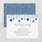 Over the Moon Zilverblauw Baby shower Boeken Briefkaart (Voorkant / Achterkant)