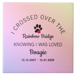 Over The Rainbow Bridge Custom Pet Memorial Tegeltje