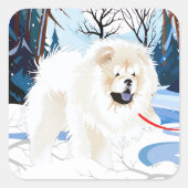 OVER THE RIVER Cream Chow stickers 2 maten (Voorkant)