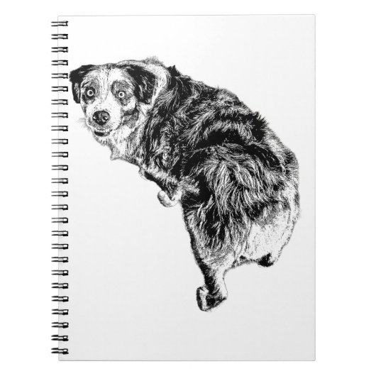 Over-the-Shoulder Aussie Dog Phone Case Notitieboek (Voorkant)