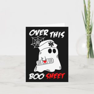 Over This Boo Sheet Leuke Geest Verpleegster Hallo Kaart