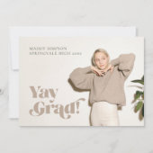 Over Trend Minimalist Neutral Photo-Afstuderen Aankondiging (Voorkant)