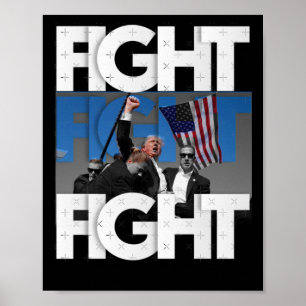 Over Trump Fight for America Trump Undefeable 2 Poster