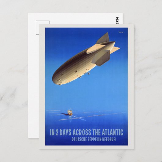 Over twee dagen aan de overkant van de Atlantische Briefkaart (Voorkant / Achterkant)