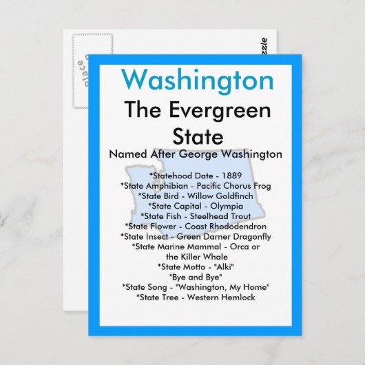 Over Washington Briefkaart (Voorkant / Achterkant)