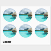 Over-water bungalow, Bora Bora ronde sticker (Vel)