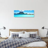 Over water bungalows in Bora Bora Canvas Afdruk (Insitu (Slaapkamer))