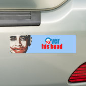 Over zijn hoofd bumpersticker (Op auto)
