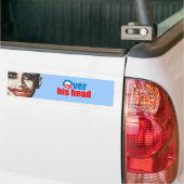 Over zijn hoofd bumpersticker (Op Truck)