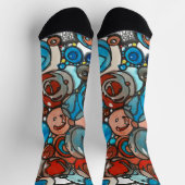 Overal blauwe bubbels sokken (Top)