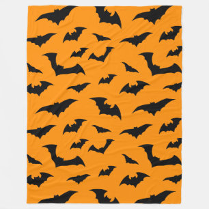 Overal Vleermuizen Oranje Halloween Knuffel Fleece Deken