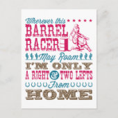 Overal waar deze loop Racer kan Roam Barrel Racing Briefkaart (Voorkant)