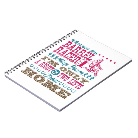 Overal waar deze loop Racer kan Roam Barrel Racing Notitieboek (Linkerzijde)